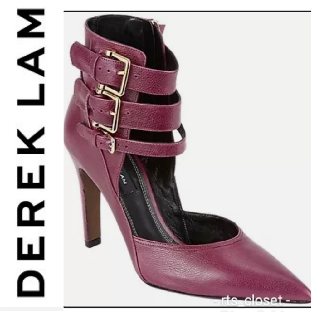 New Derek Lam Paloma Buckle Heels In Plum